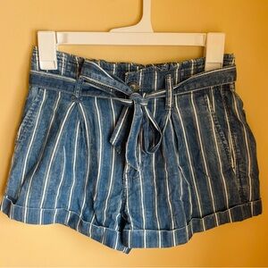 American Eagle Striped Jean Shorts